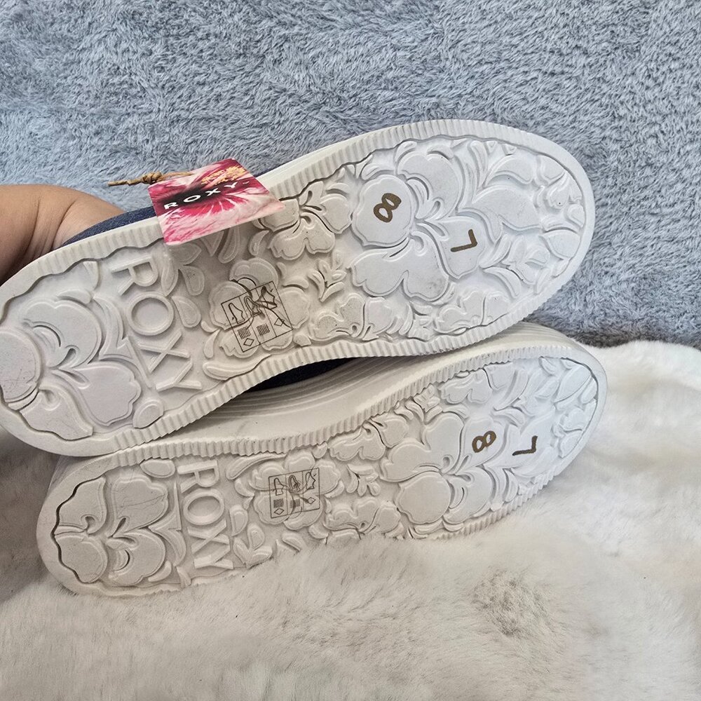 Roxy Shelilahh 2.0 Platform Sneakers Women's Sizes Blue Denim Like Upper NEW - Picture 5 of 8